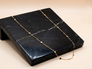 Colar Chapas Coração Liso Dourado - (RR75)
